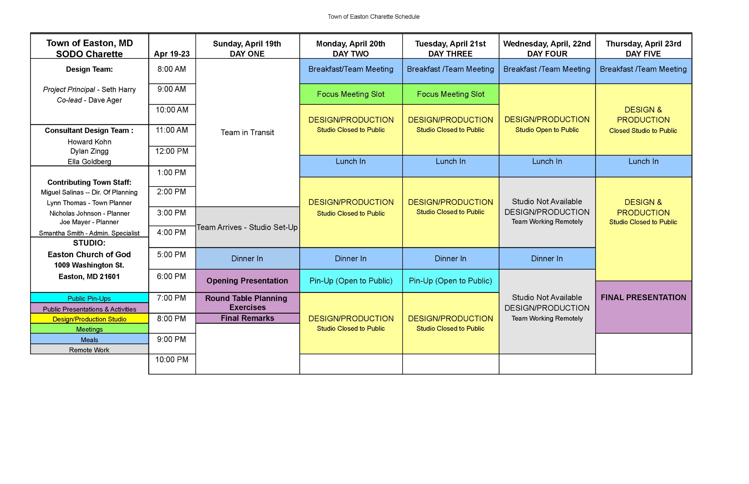 SODO Charrette Schedule