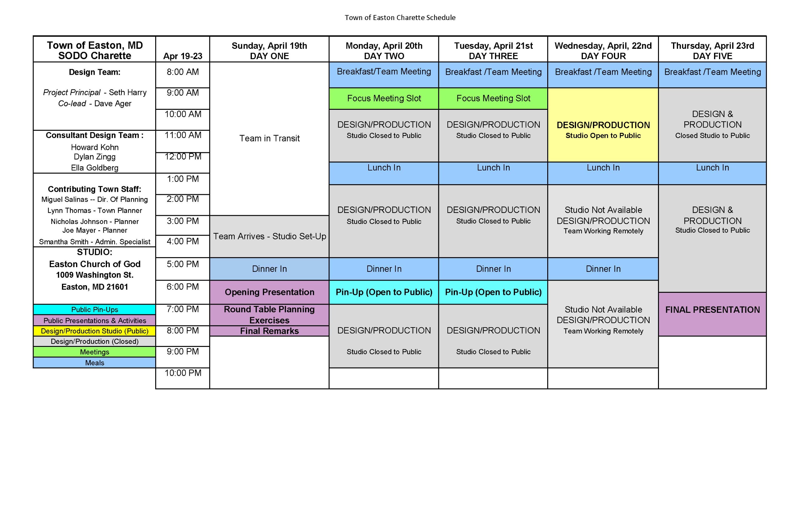 SODO Charrette Schedule